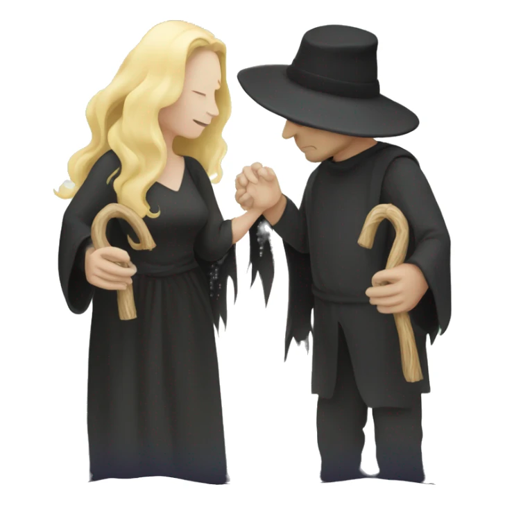 Witchy man and woman hand fasting  sticker