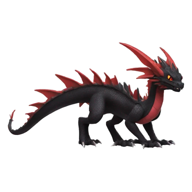 cool edgy black and red Dark-type nargacuga dragon Pokémon full body sticker