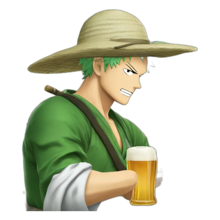 Roronoa zoro qui bois une bière ￼ sticker
