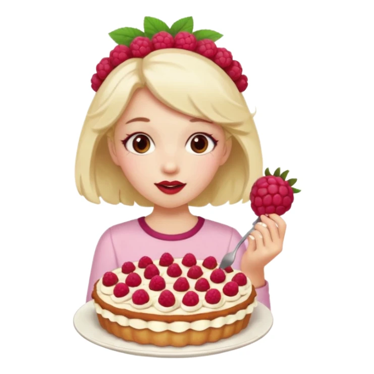 Raspberry torte human full body and legs girl with a raspberry barrette on her head sticker