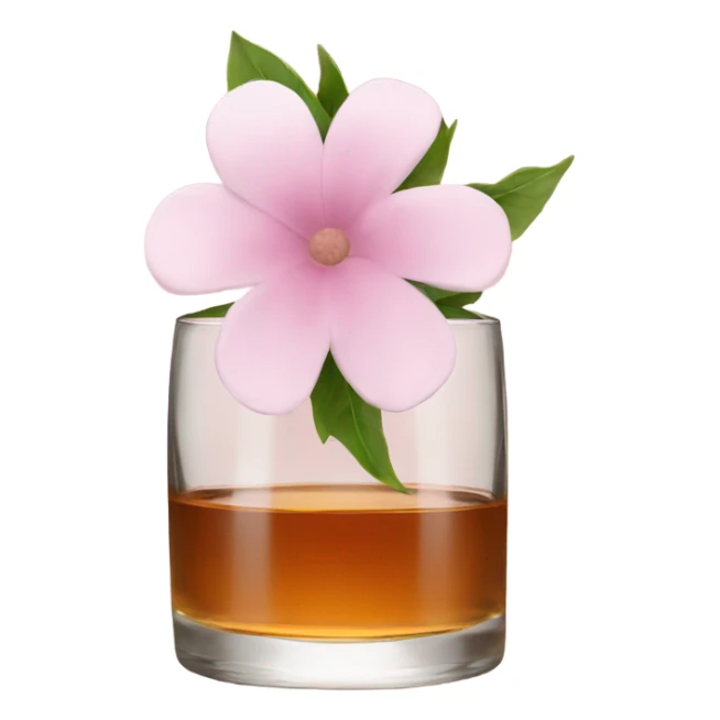 Whisky with pale pink flower sticker