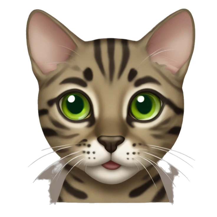 Sepia charcoal Bengal cat with Green eyes  sticker