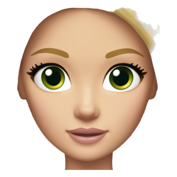 barbie princess green eyes long blond hair sticker
