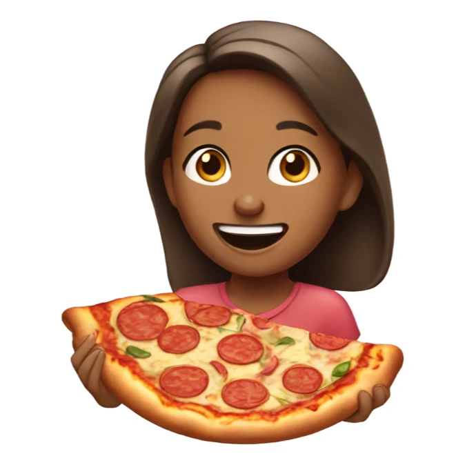girl eating pizza  sticker