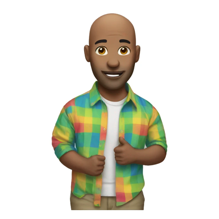 bald meme with colorful shirt sticker