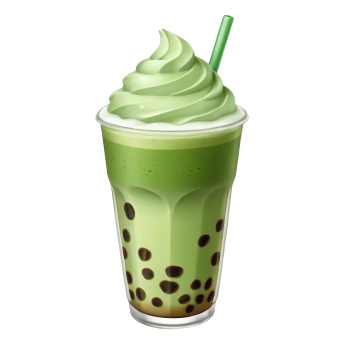 matcha latte with boba and ice without sticks and add a lil coffee  sticker