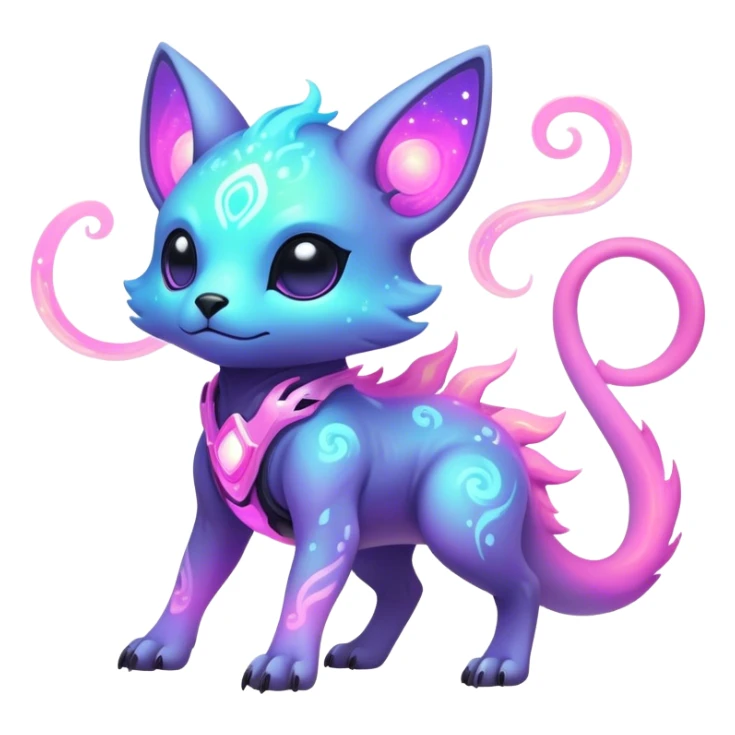 Epic Edgy Cute Colorful Vibrant Pastel Nebula Modern Vernid-Protogen-creature-animal, full body sticker