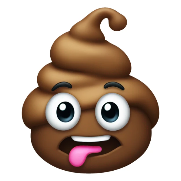 a poop with bows on each side of its head sticker