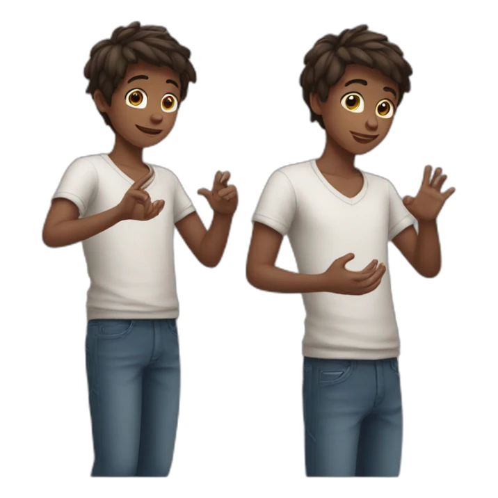 boy who make a heart with his hands sticker