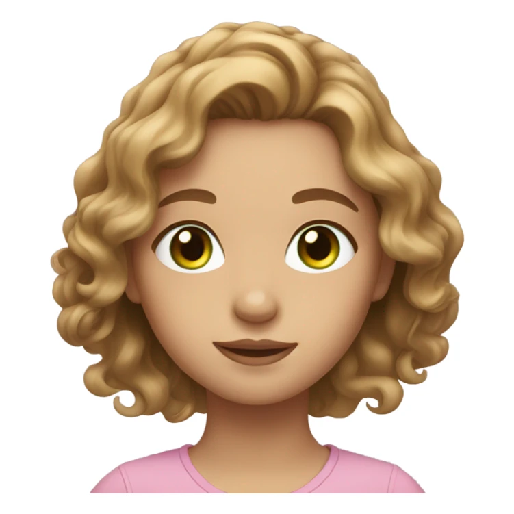 girl with light brown wavy hair and green eyes sticker