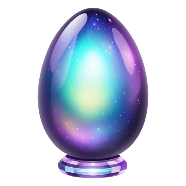 Dark Nebula Sparkly glossy glittery Pastel iridescent transparent bio-luminescent glass crystal egg sticker