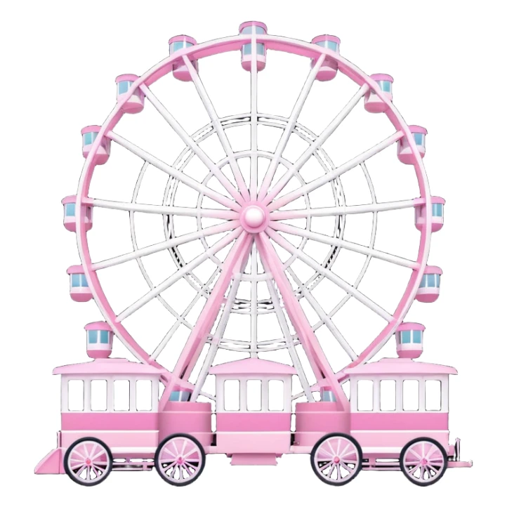 mix light pink dark pink and white theme park Ferris wheel sticker