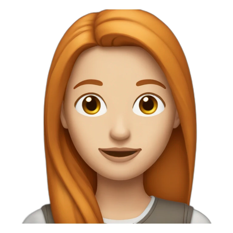 pretty-woman-with-long straigh ginger hair sticker