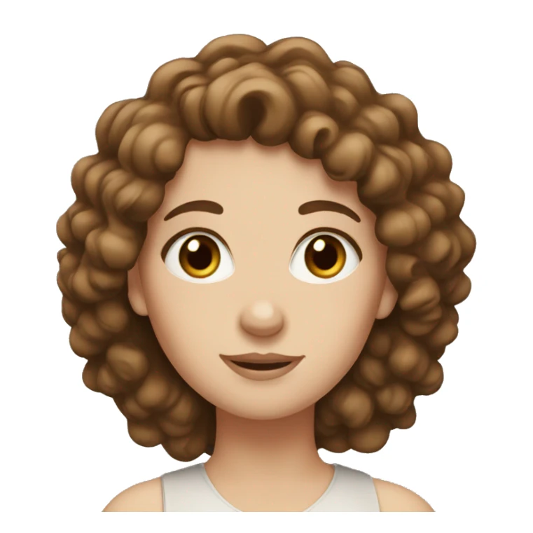 A white girl with brown curls sticker