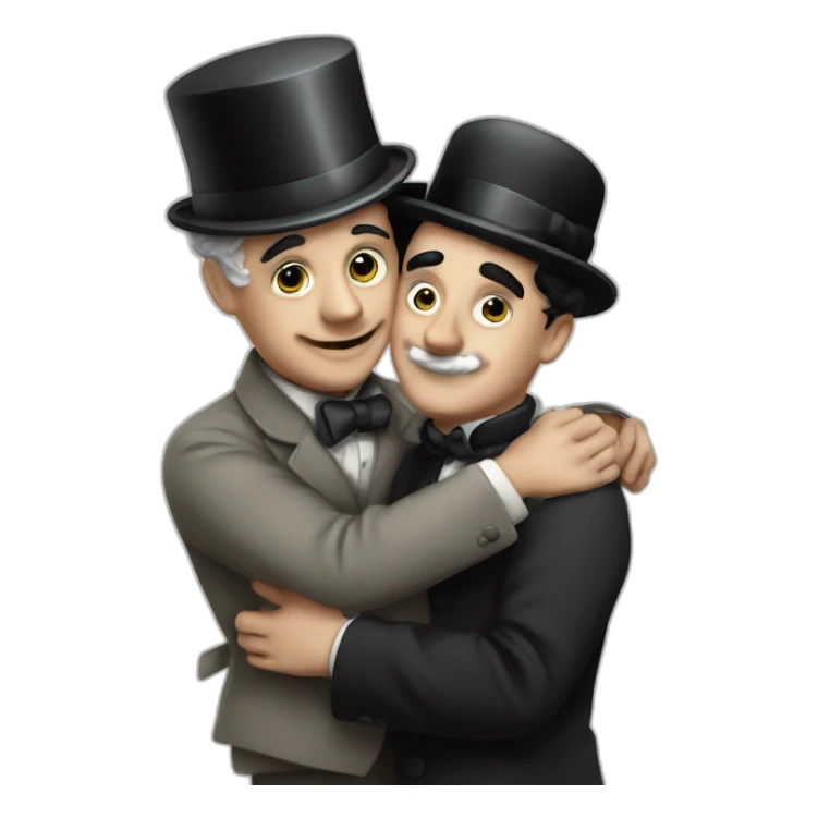 Charlie chaplin hugging Staline sticker