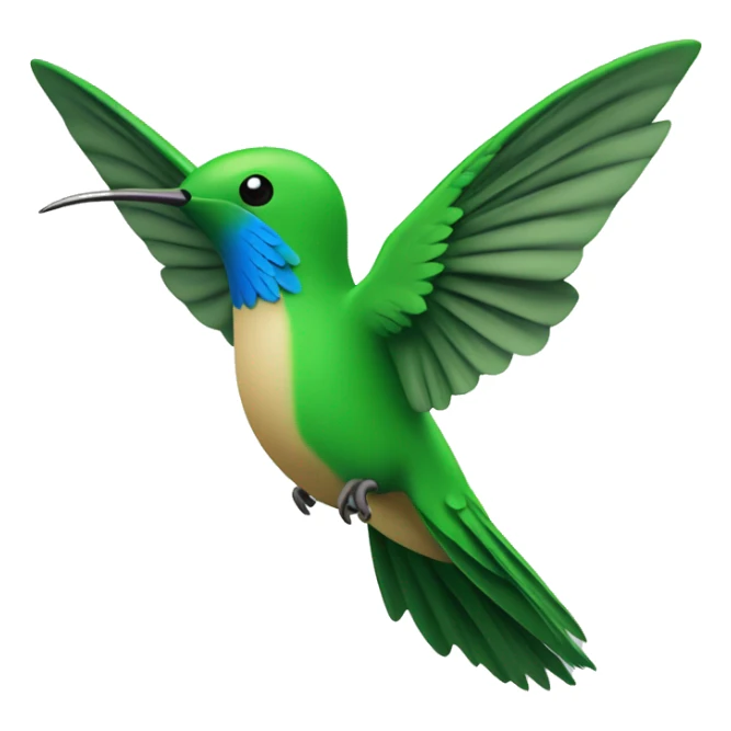 Colibri de color verde  azul volando sticker