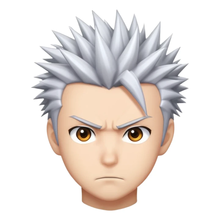 Anime hero with spiky hair and determined expression sticker