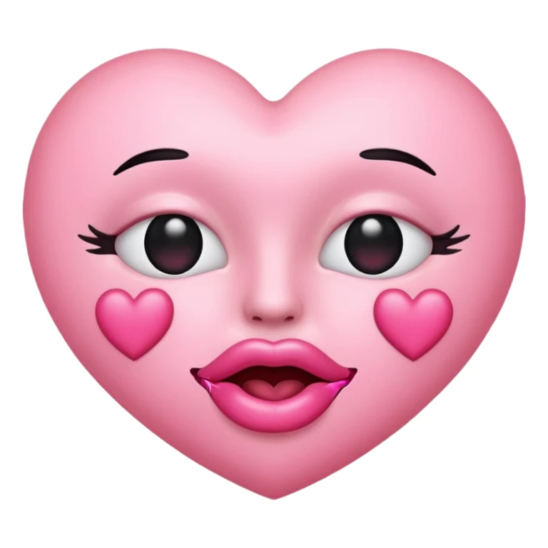 Pink heart eyes emoji with kiss mouth  sticker