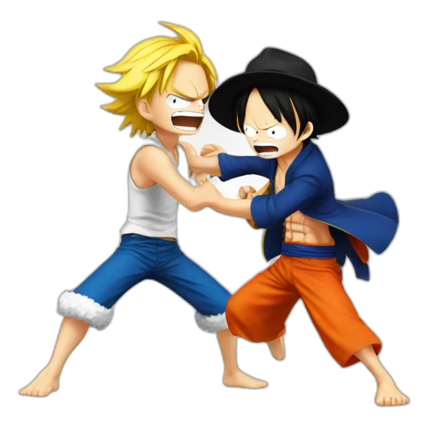 Luffy Fight Sanji sticker