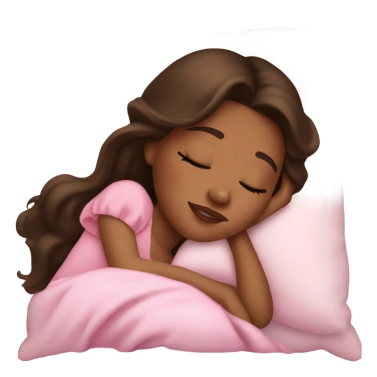 sleeping beauty brunette brown girl with a silk pillow sticker