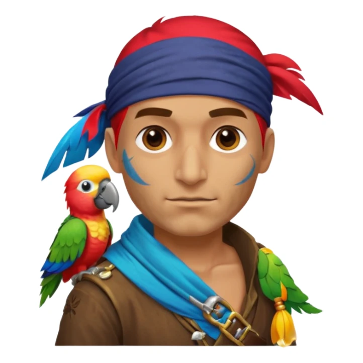 pirate and parrot sticker
