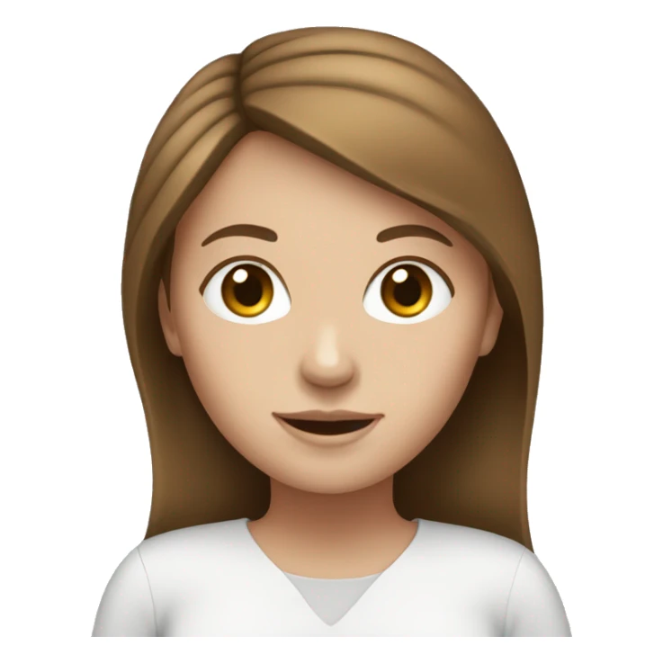 White girl with brown hair using a laptop sticker