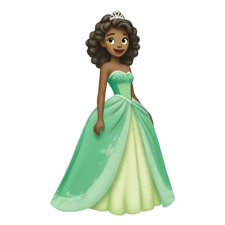 Princess Tiana in her blue dress sticker