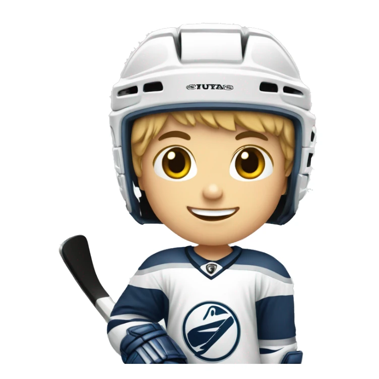 Enfant blanc qui fait du hockey  sticker