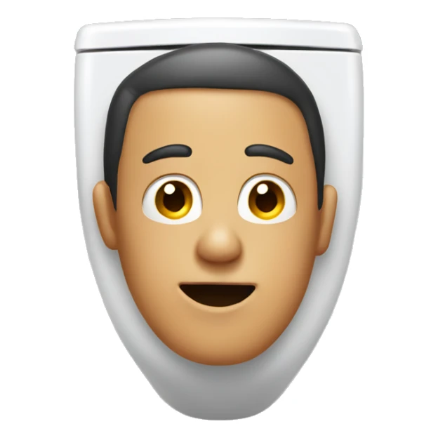 Person sticking head out of toilet sticker