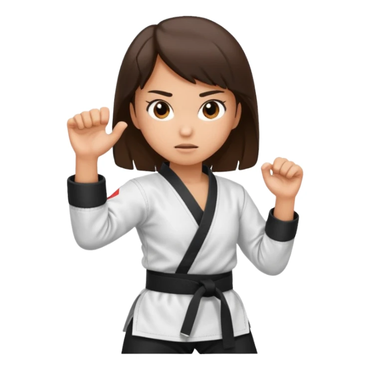 Karate Brunette girl whit brown or black belt that practice sticker
