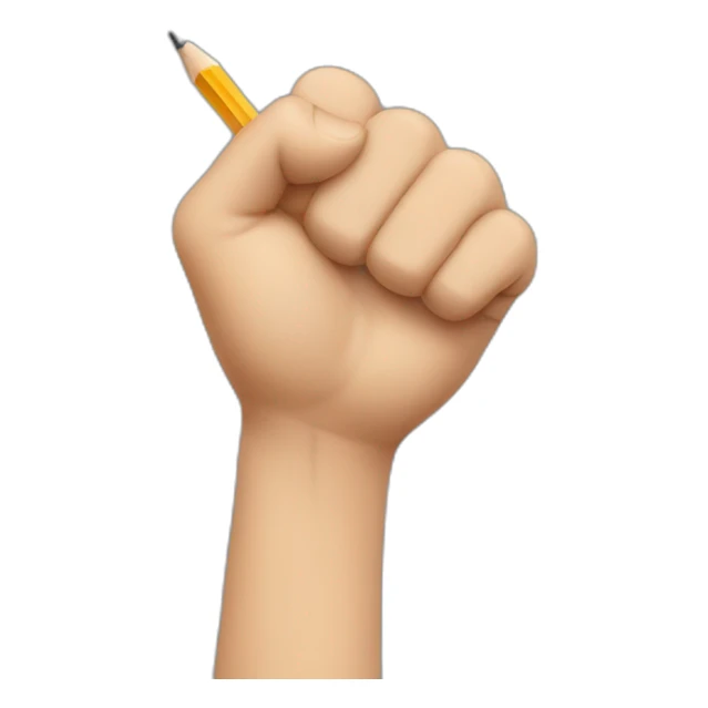 hand holding pencil in fist sticker