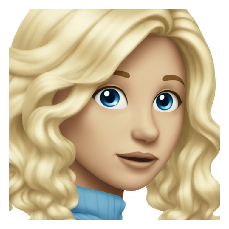 Beautiful blonde girl with blue eyes sticker