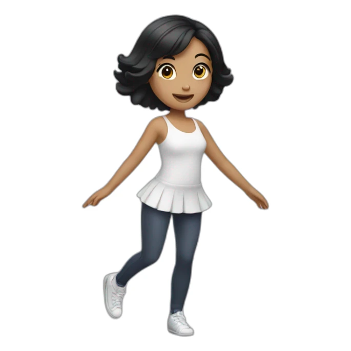 Girl with black hair dancing  sticker