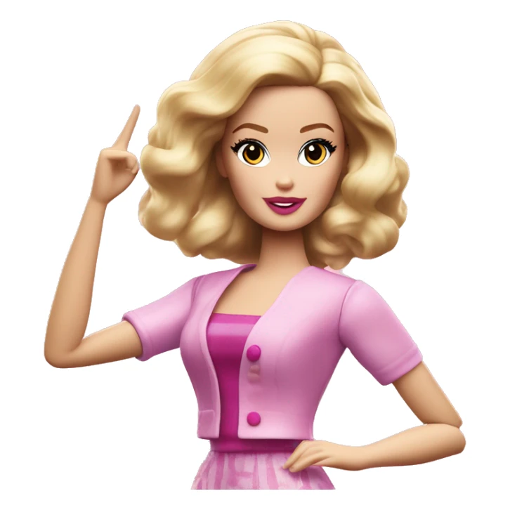 white girl with arms up, Silkstone Barbie  sticker