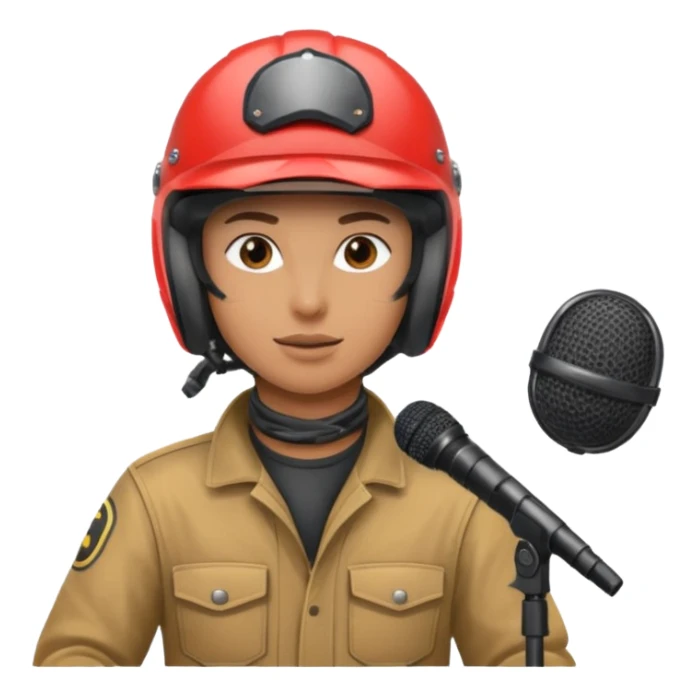 dirtbike rider on stage being interviewed sticker