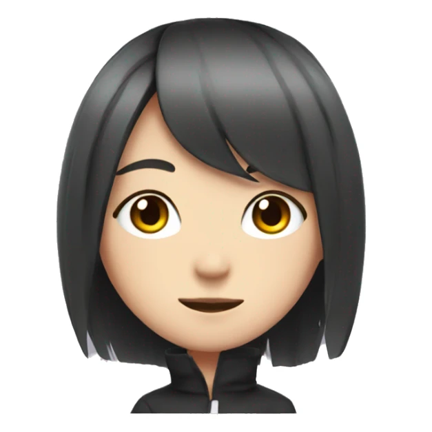 anime girlwith back hair and a cigarette  sticker