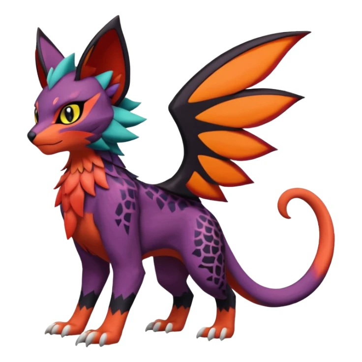Liepard-Noivern-Litten-Sprigatito-Pokémon-fusion-creature (full body) sticker