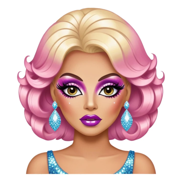 athlete drag queen glitter sparkles babe girl makeup diva brat sticker