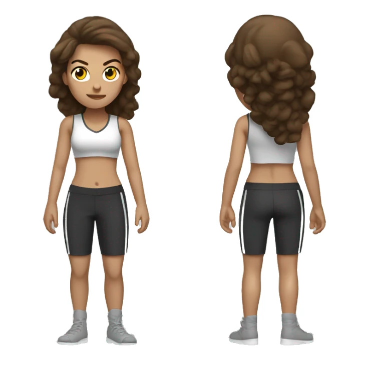woman brown hair kick box sticker