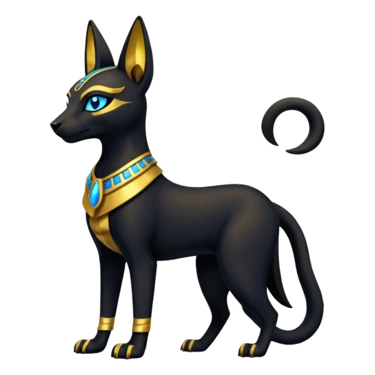 Anubis-Umbreon-Bastet-Fakémon-hybrid-creature (full body)  sticker