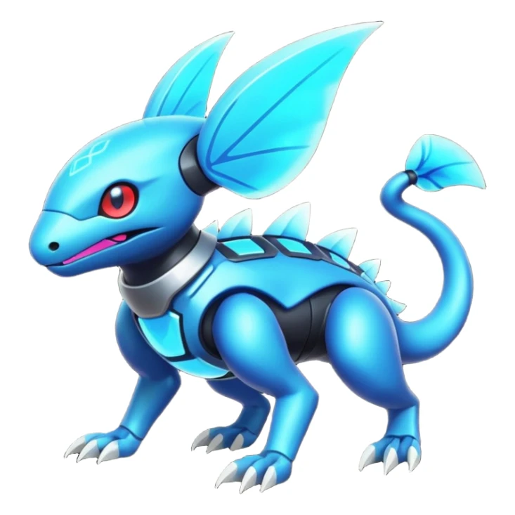  exotic tropical cyber-Protogen-Fakémon-Pokémon-Vernid-creature sticker