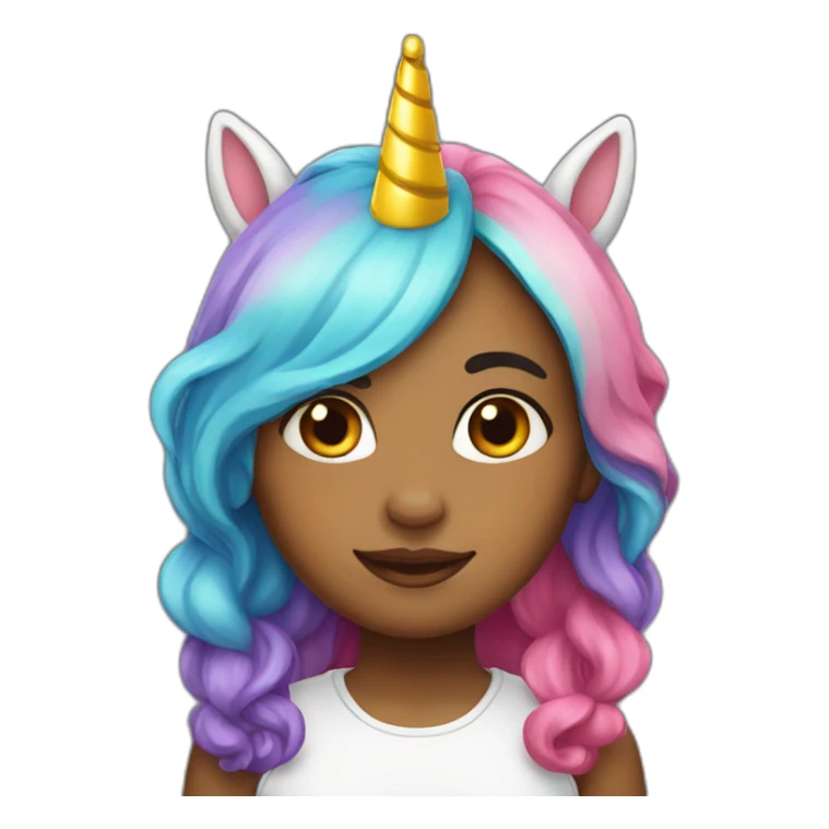 Girl-with-raibow-unicorn-hat sticker