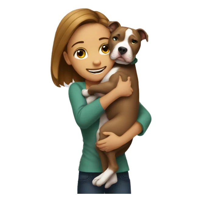 girl is hugging pitbull sticker