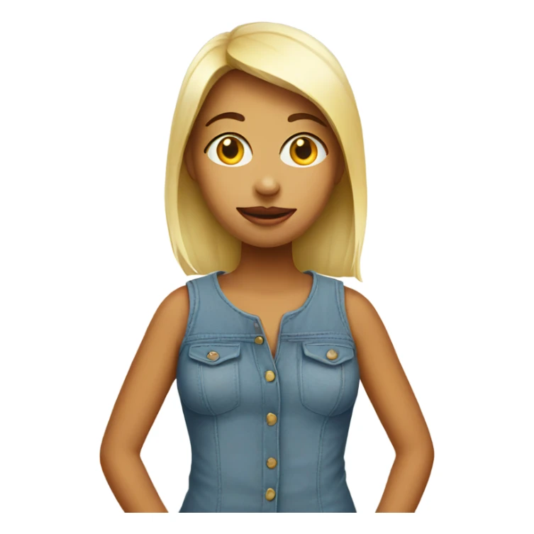 Girl with an egg face sticker