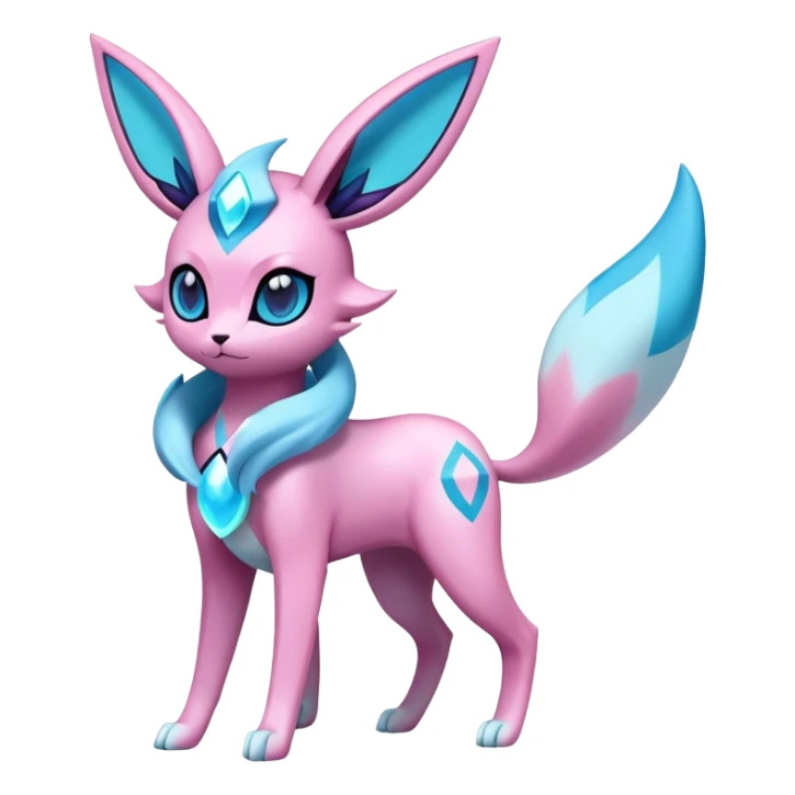  futuristic Glaceon-Espeon-Sylveon-Umbreon-hybrid, full body sticker