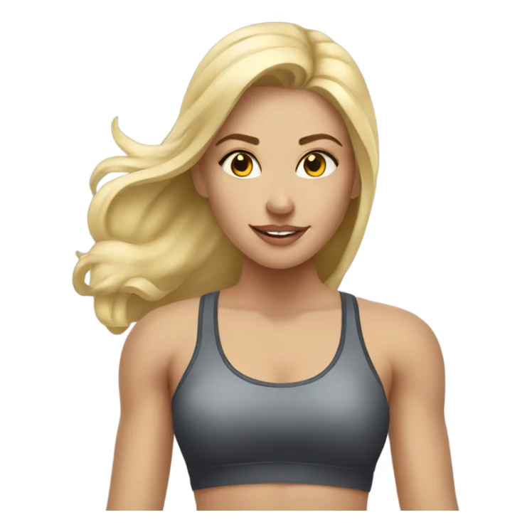 Beautiful blonde girl working out sticker