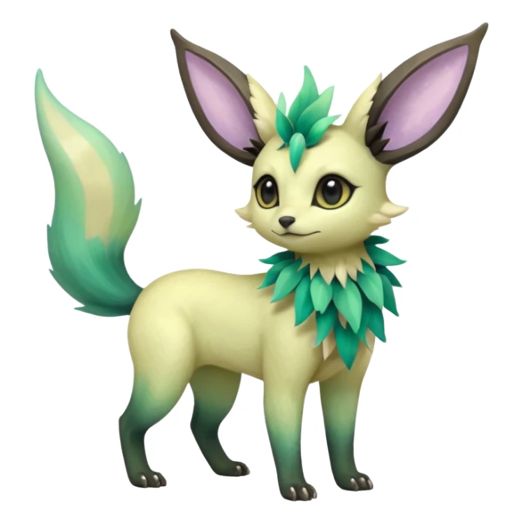 Multicolored sparkly light pale pastel whitish pretty cool elegant realistic planty exotic Trico-Bolthund-Electrike-Umbreon-Leafeon-hybrid, full body sticker