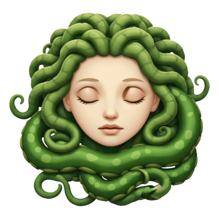 Un demon gorgon qui dort sticker