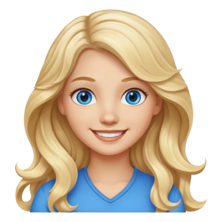 White girl with long wavy hair sticker