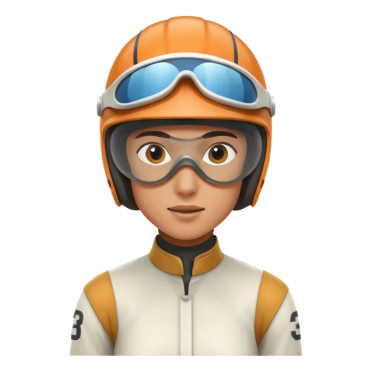 professional horse racing rider portrait, head and shoulders only, helmet visor, racing goggles, sleek jockey outfit, focused expression, 3D cartoon, mobile game icon style, clean background, no text, no watermark
 sticker